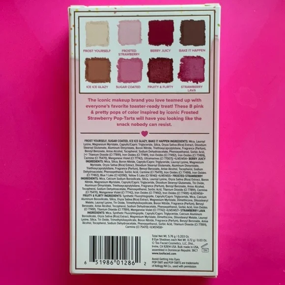 🍓 TOO FACED POP-TARTS ®️ FROSTED STRAWBERRY EYE SHADOW PALETTE 🍓 NWT 🍓